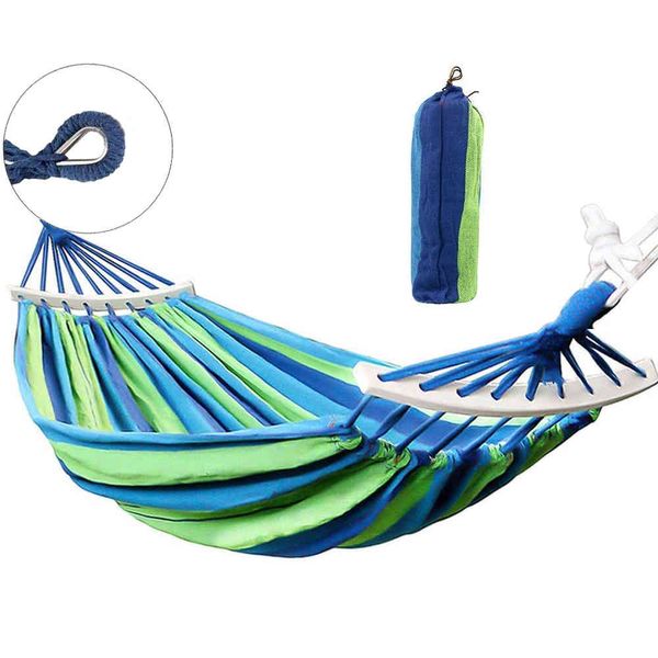 HOORU ao ar livre jardim Hammocks Camping Portátil Canvas De Madeira Hammock Balanço Piquenique Viajando Mobiliário de Cama Pendurado com Mochila