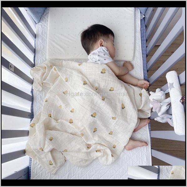 Kindergarten Baby Mutterschaft Drop Lieferung 2021 Born Decke Obst Swaddling Musselin Baby Swaddle Wrap Weiche Bio Kinder Kleinkind Kinderwagen Bettwäsche Bl