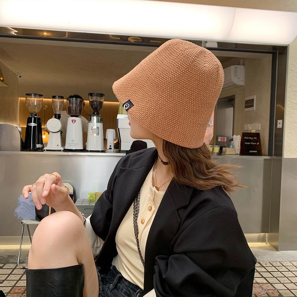 

khaki straight bucket hat women's early spring and summer thin breathable foldable sunscreen fisherman's basin hat, Blue;gray