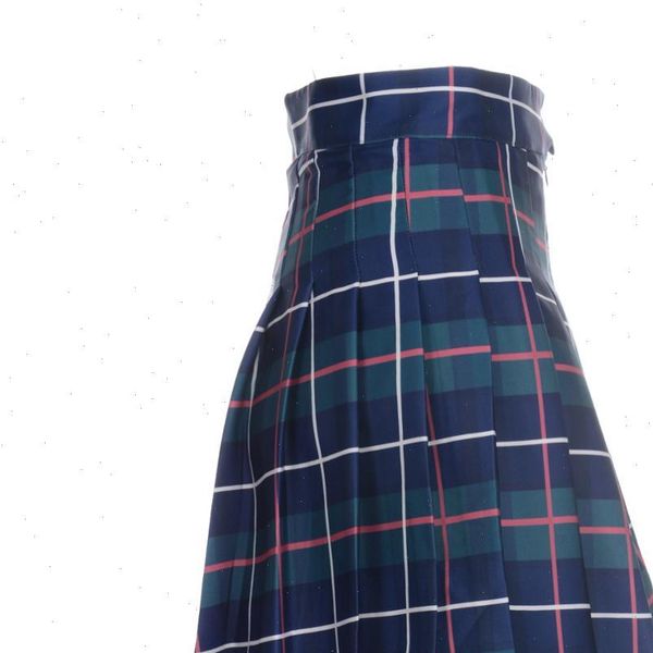 

plaid pleated fashionable womens skirt high waist print school uniform a line short lovely sweet girl dance mini, Black