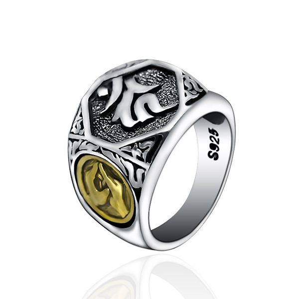 

personal products s925 silver jewelry thai seiko technology does not move ming king sanskrit men's ring