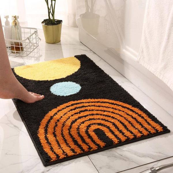 

bath mats home wear-resistant and rub-resistant floor mats, bedroom bathroom entrance water-absorbing non-slip foot mat
