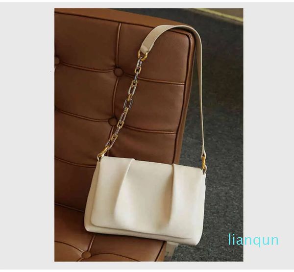 

2021 new trendy korean version simple chain bag fashion single shoulder women's niche design messenger pleated cloud