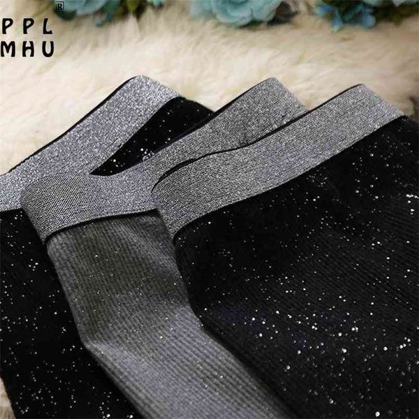 

fashion sequined glitter butt lifting leggings women casual elastic high waist patchwork slim trousers pencil pants 210925, Black