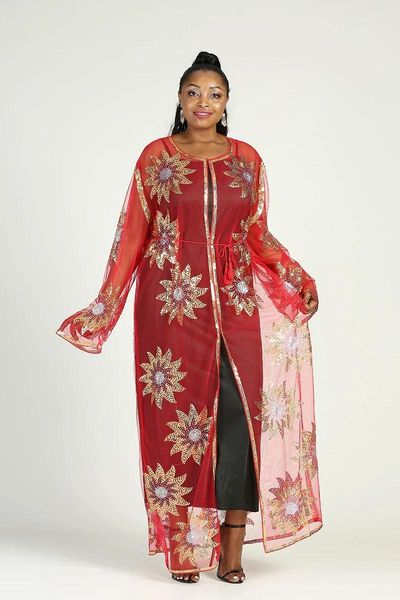 

women's jackets 2021 dubai middle east sequins printed embroidery mid-length fashion bare chest shawl jacket summerdress, Black;brown