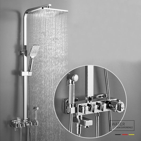 

chrome thermostatic shower faucet bathroom bathtub single handle cold water tap tub spout sets
