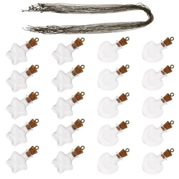 

novelty items 20pcs glass drift bottles mini diy necklaces wishing bottle supply