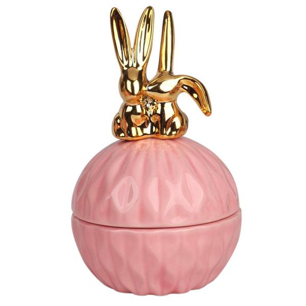 

creative ceramic electroplating home storage ring jewelry box wedding gifts candy jar with souvenirs bottles & jars