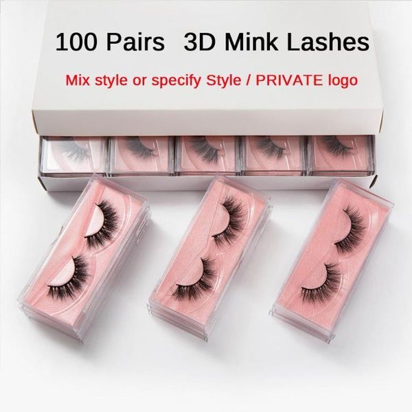 

wholesale mink eyelashes 50/100 pairs 3d lashes natural false hand made makeup eye bulk1