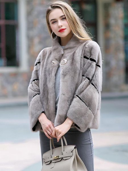 

women's fur & faux coat mink real female natural coats winter jacket women clothes 2021 luxury korean jackets manteau femme my4102 s, Black