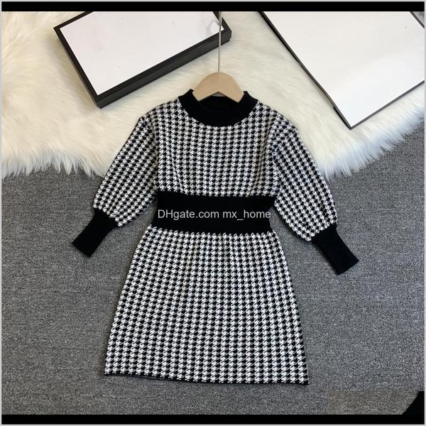 

2021 luxury design imported cashmere blended thick warm highend super classic retro puff sleeve girls zr0c9 dresses imbaz, Red;yellow