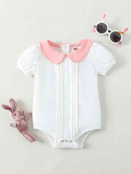 Baby Spruff Sleeve Peter-Pan Collar Press Creasure Bodysuit ela