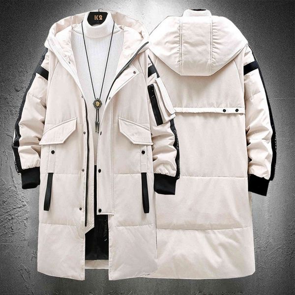 

duck down et, men's hoodie, thick warm coat, korean fashion street cloth, long style, winter, Black