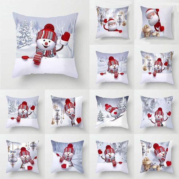 

pillow case pillowslip car decor throw pillows covers geometric snowmen cushion cover refreshing christmas home supplies