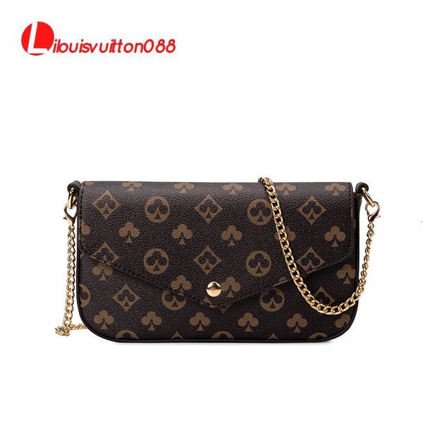 

ladies designer handbags summer bag 2021 fashion envelope women's messenger old flower three piece set chain mahjong