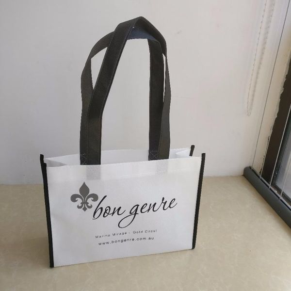 

shopping bags wholesales 500pcs/lot 20x25x8cm custom printed reusable non woven fabric grocery eco tote