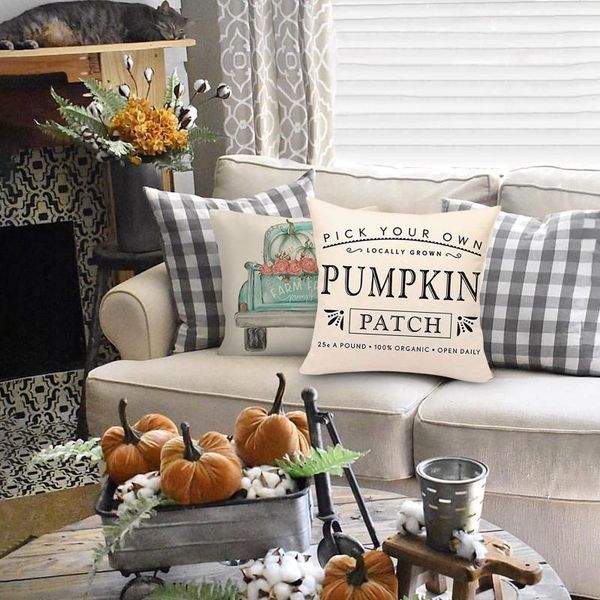 

pillow case autumn decorative pillowcase pumpkin home 40x40 cushions hug room decor