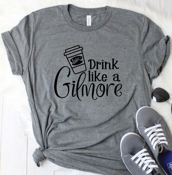 

drink like a gilmore women lukes coffee girls rory sookie stars hallows summer o neck plus size, White