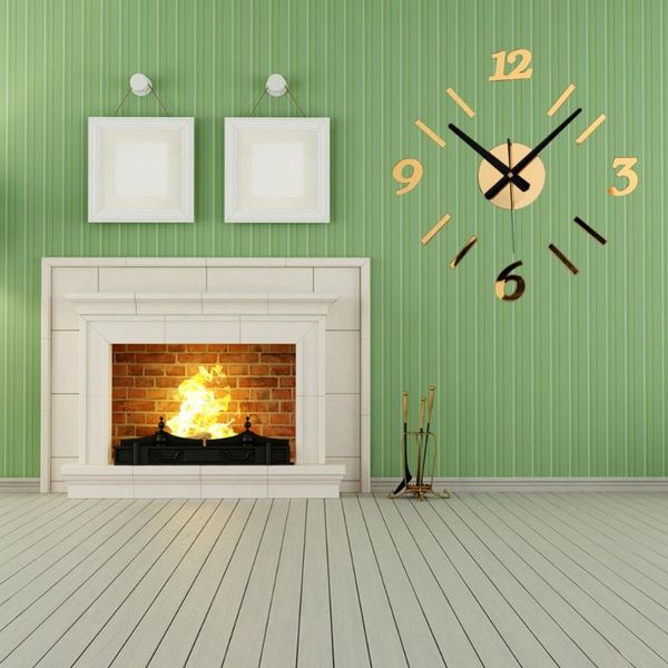

wall clocks modern 3d stickers creative fashion living room large clock diy home decoration acrylic + eva for bedroom