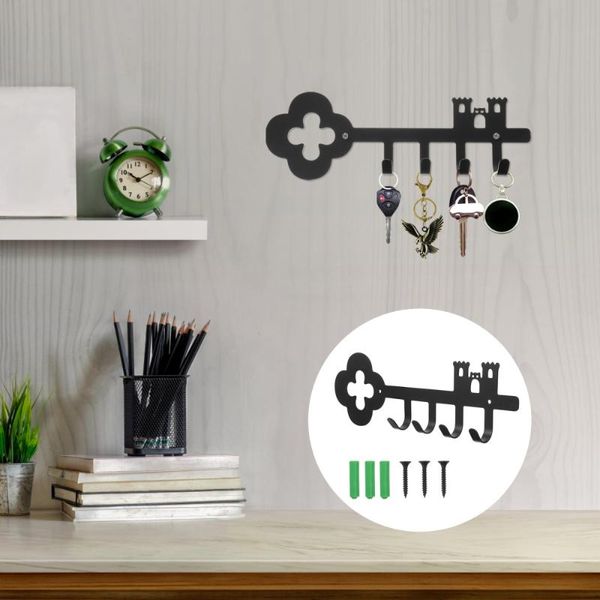 

1pc home living room door back wall hanging hook rack with 4 hanger hooks & rails