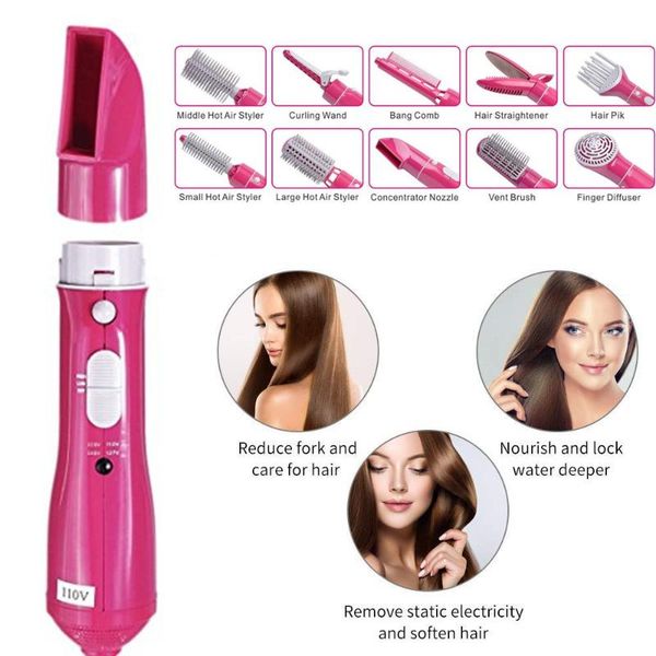 

electric hair brushes dryer styling tools for home nozzle air brush comb curler salon 10 in 1 straightener