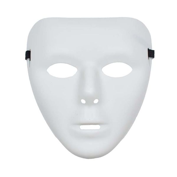 Jabbawockeez Plain White Face Full Mask per Halloween Masquerade Drama Party Hip-Hop Ghost Dance Performance Puntelli XBJK2105