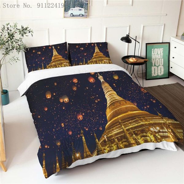 

bedding sets cityscape set luxury beautiful duvet cover microfiber single  double size nordic simple bedclothes three-piece