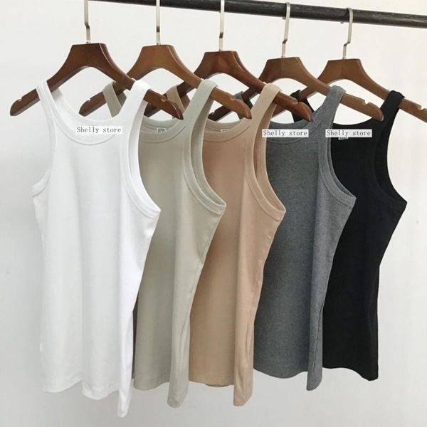 

women's tanks & camis women 2021 organic cotton thread stripe solid color vest, White
