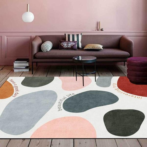 

carpets fashion big red morandi color abstract stone living room sofa rug kitchen walkway bedroom bed side carpet floor mat tapis