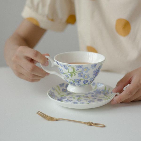 

cups & saucers ceramic vintage coffee cup set bone china elegant espresso tea floral eco friendly tazas de cafe kitchen drinkware eb5bd