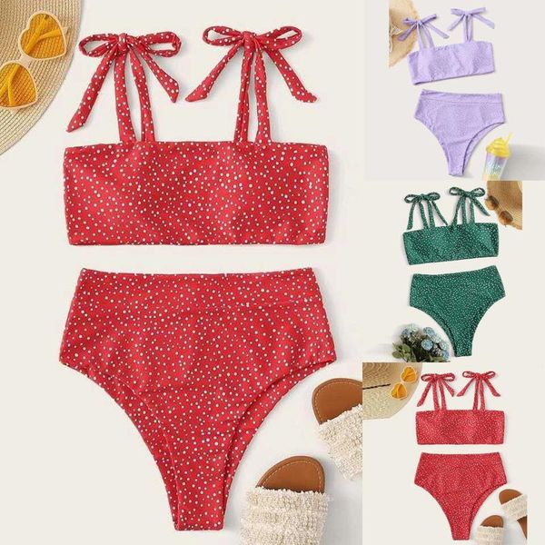 

two-piece suits summer women's swimwear ladies printing beachwear bikini set split bathing suit