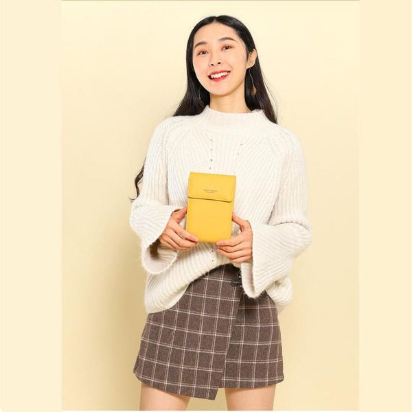 

waist bags fashion slung shoulder bag pu leather mobile phone simple flip zipper