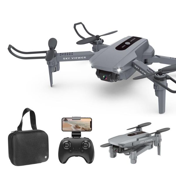

mini drone 4k dual camera wifi fpv real-time transmission foldable one key take off quadcopter kids toys drones