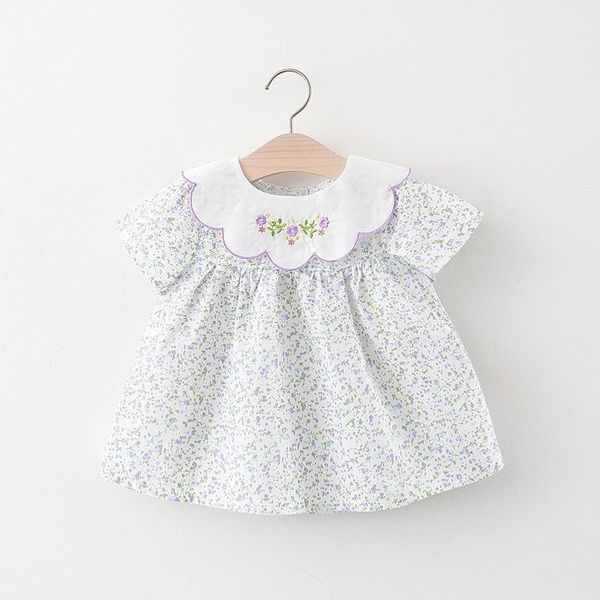 

baby girls print dress lapel summer 2021 girl's dresses, Red;yellow