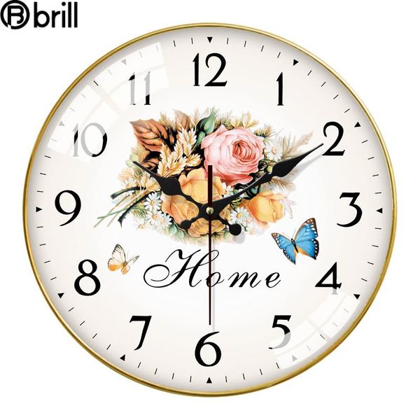 

wall clocks gold retro clock kitchen living room european art mute creative watches home decor reloj de pared brief 5