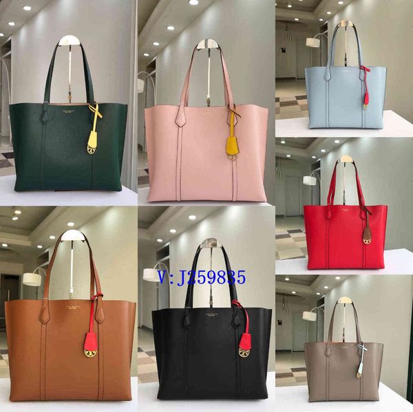 

tb new leisure shopping bag tote head layer litchi grain cowhide lining full leather pendant