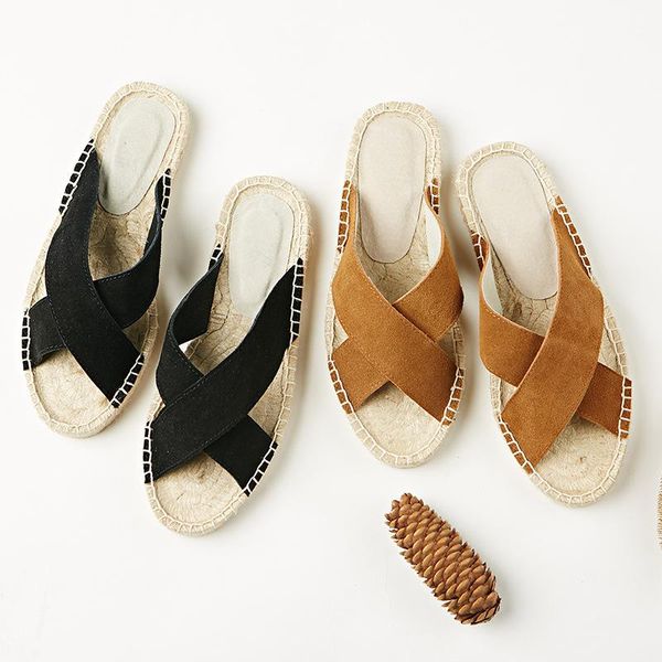 

female shoes slippers women summer luxury slides big size low 2021 designer flat fashion pu basic rubber fisherman fabric, Black