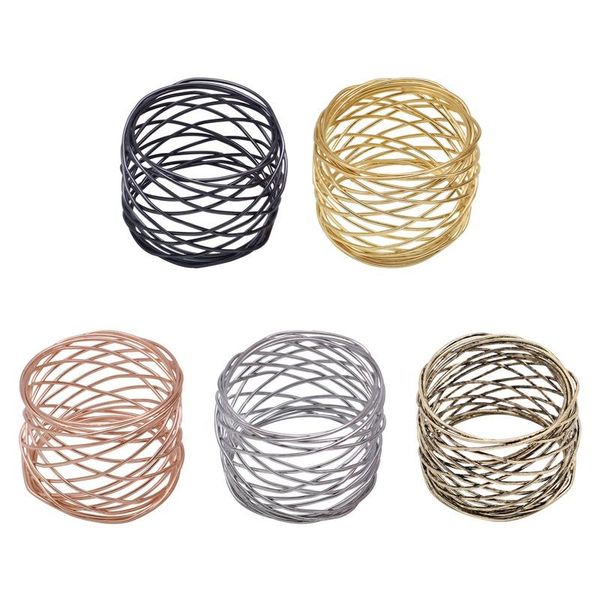

napkin rings 1pc wide round gold metal cross hollow holder for table decoration