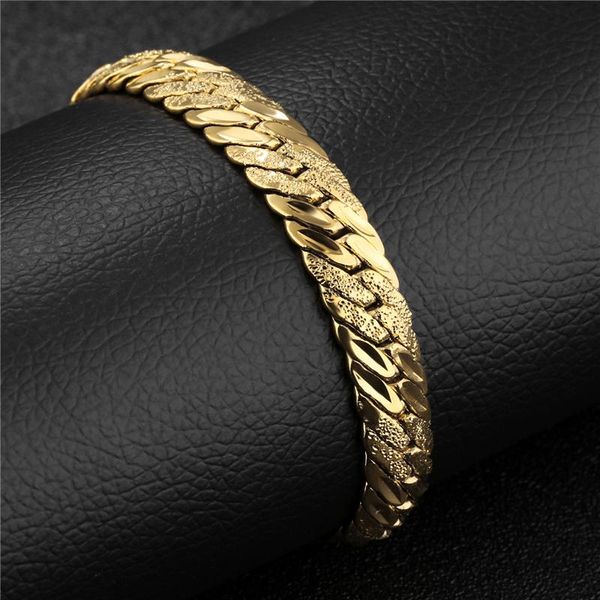 

charm bracelets 22cm in europe and america for men copper plated 24k golden fashion trend flat snake bone bracelet jewelry, Golden;silver