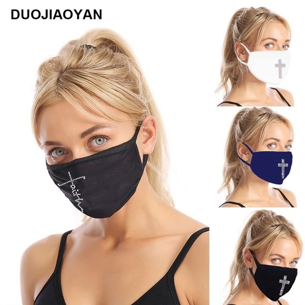 

selling new flash diamond rhinestone cotton mask washable with straight hair