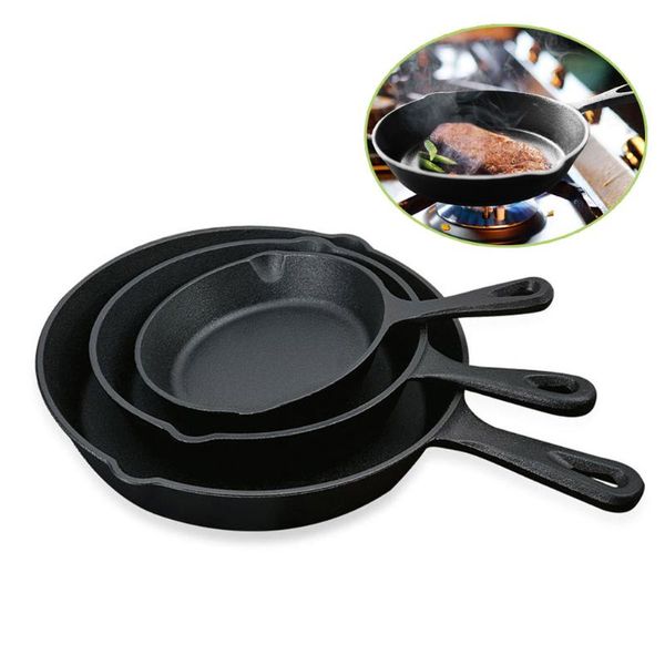 

ship from russia cast iron fry pan pot kettle smoke-kitchen cookware supplies induction cooker myding pans