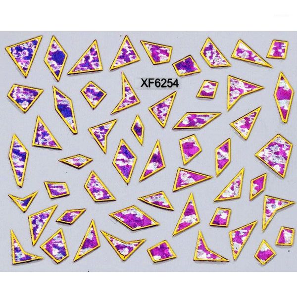 

purple waterproof 3d nail art stickers water transfer diy irregular design tips accessory decoration tool xf6254b1, Black