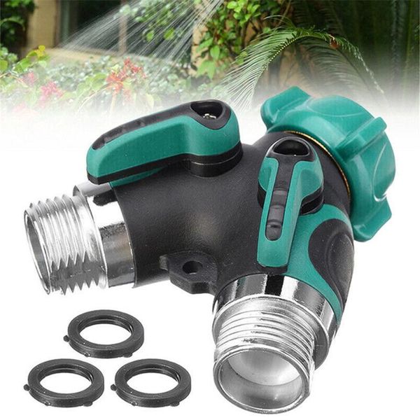 

watering equipments 2 way y valve garden water hose splitter dual tap connector adaptor on/off