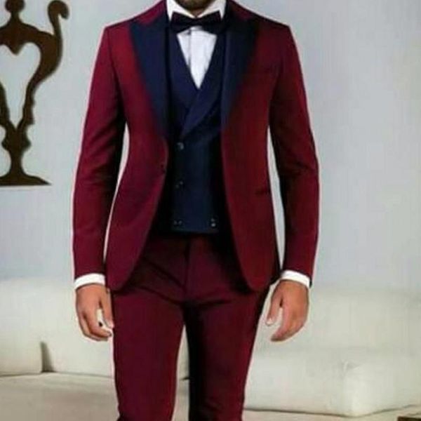 

men's suits & blazers 2021 style fashion gentlemen red man slim fit groomsmen tuxedo for wedding dinner party (jacket+vest+pants), White;black