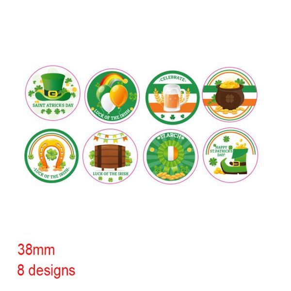 

gift wrap st. patrick's day stickers clover green hat beer decor sealing label irish festival crafts diy stationery