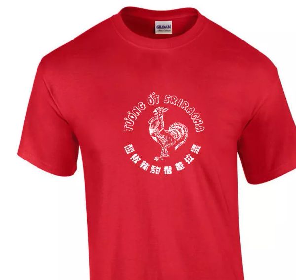 

Siracha Logo T-Shirt Asian Pho Hot Sauce Red White Tee Shirt S-5XL, White;black