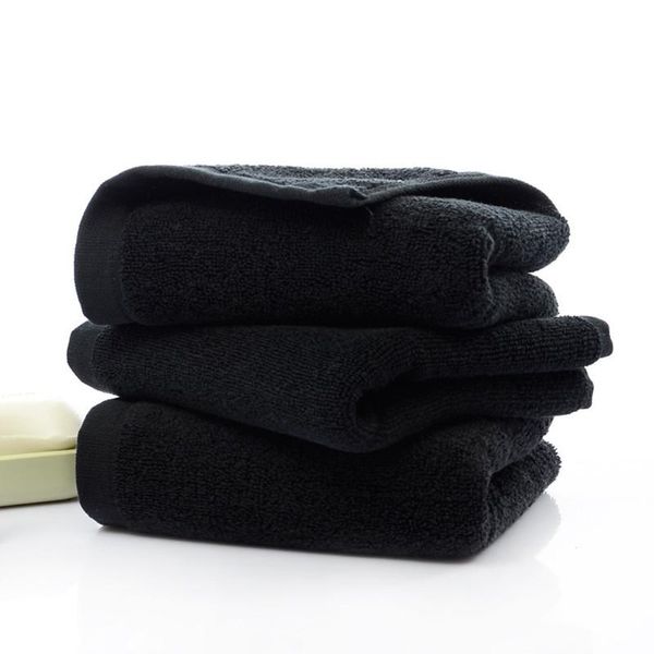 

towel 100% cotton soft black face beach home bathroom shower dry hair strong water absorption for women men high quality