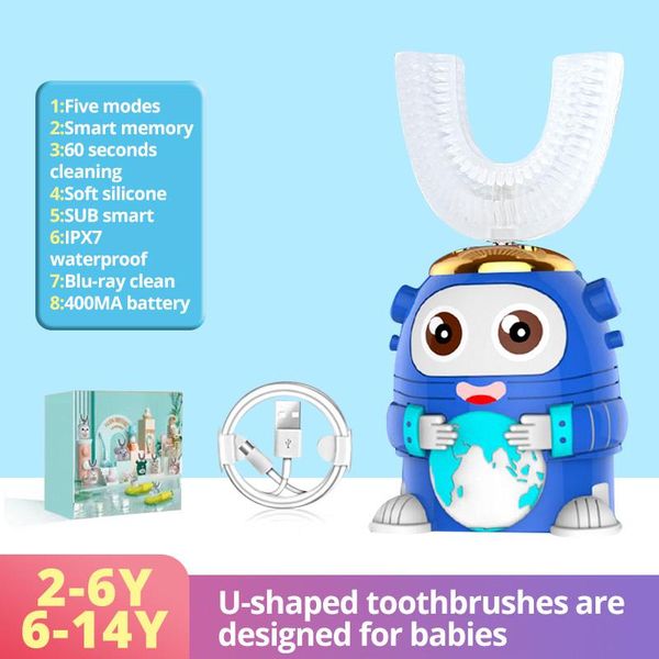 

kinderen elektrische tandenborstel voor smart 360 graden u silicon usb automatische ultrasone tanden electric toothbrush