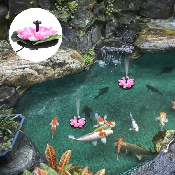

garden pool pond fountain lotus shape outdoor solar panel decorations