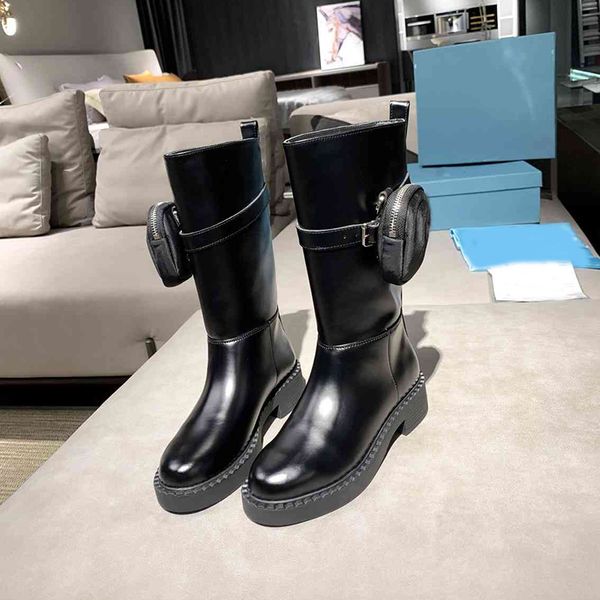 

genuine leather motorcycle boots women fashion designer platform lace-up buckle winter lady combat rois booties, Black